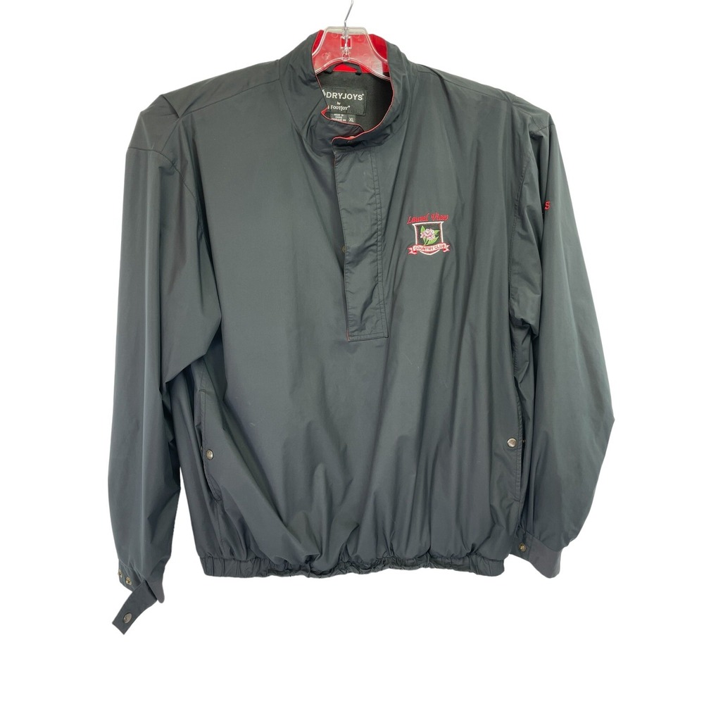 FootJoy/Dryjoy Laurel View C.C. Mens XL Black Lined Pullover Rain S/S Jacket EUC